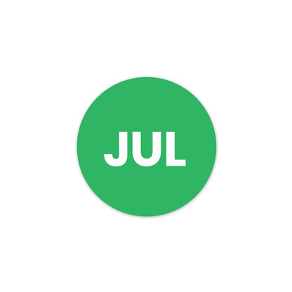 July (Circle) - Month Lables Roll - 1"x1" / 2"x2"