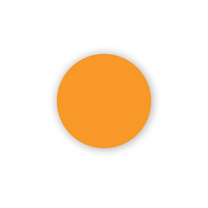 "Fluorescent Orange Dot Labels, single solid round colored dot sticker for inventory and color coding on white background."