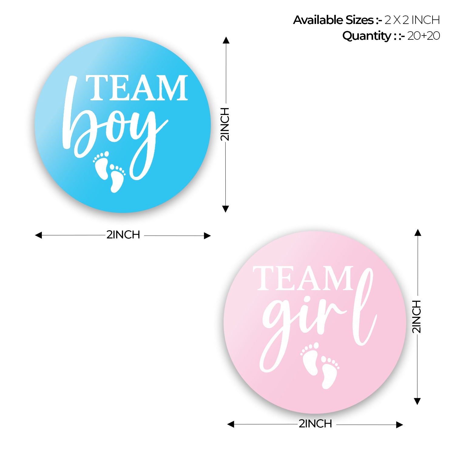 Gender Reveal Sticker – Baby Footprints Design