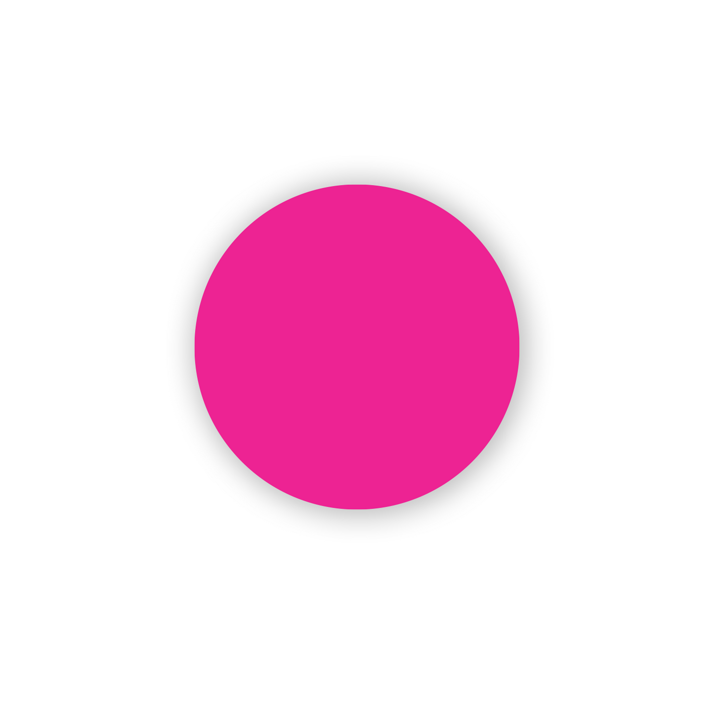 "Fluorescent Pink Dot Labels, single solid round colored dot stickers for inventory and color coding on white background."