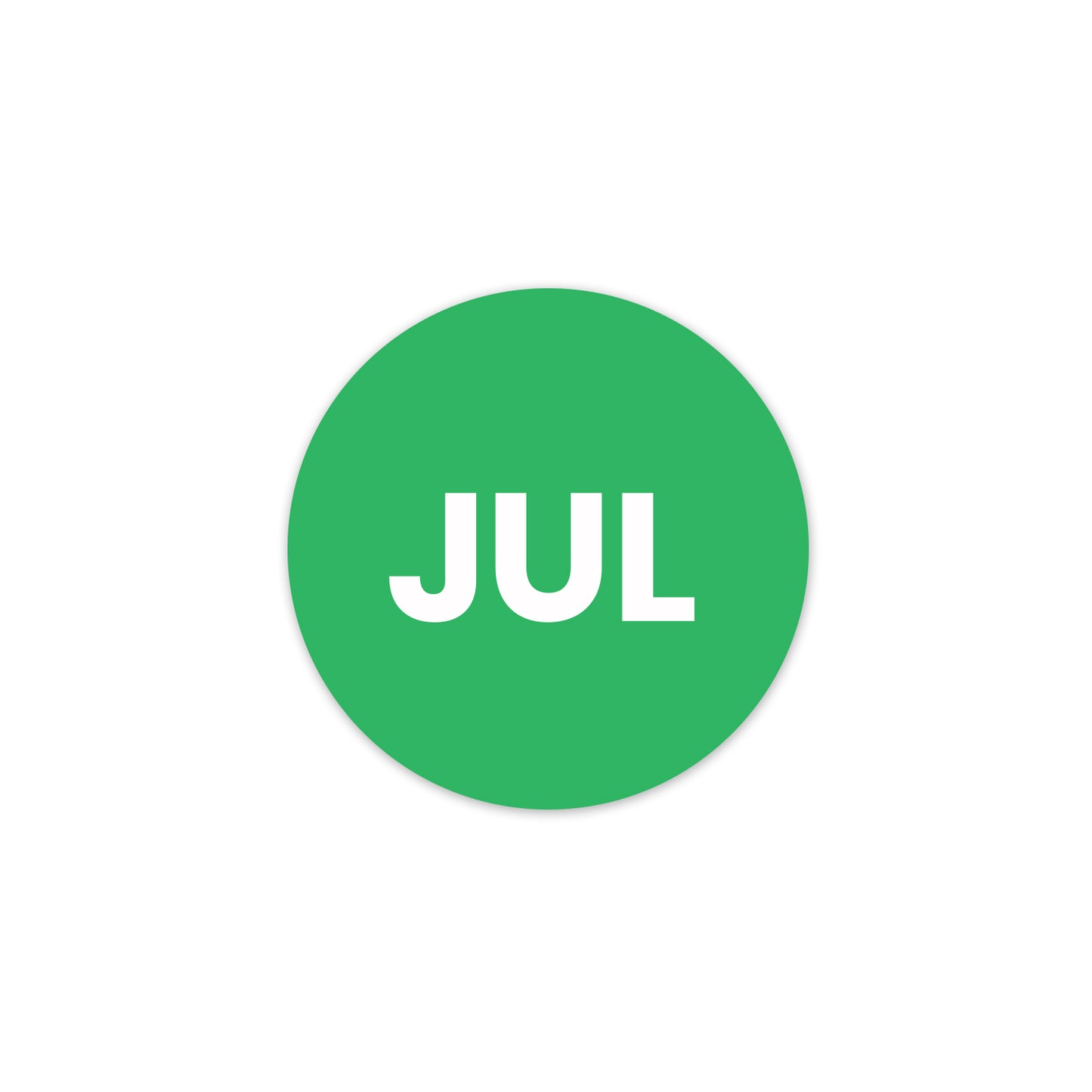 July (Circle) - Month Lables Roll - 1"x1" / 2"x2"