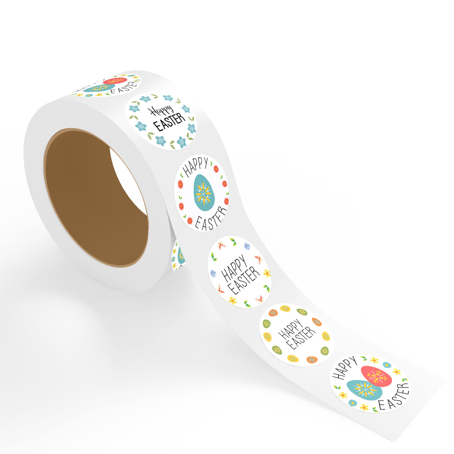 Assorted Happy Easter Floral Eggs Design - Easter Stickers