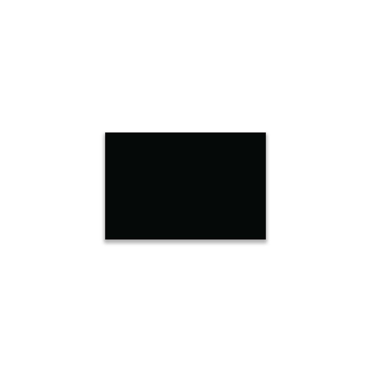 "Black Color Code Rectangle Labels, single solid rectangular colored label sticker for inventory and color coding on white background."