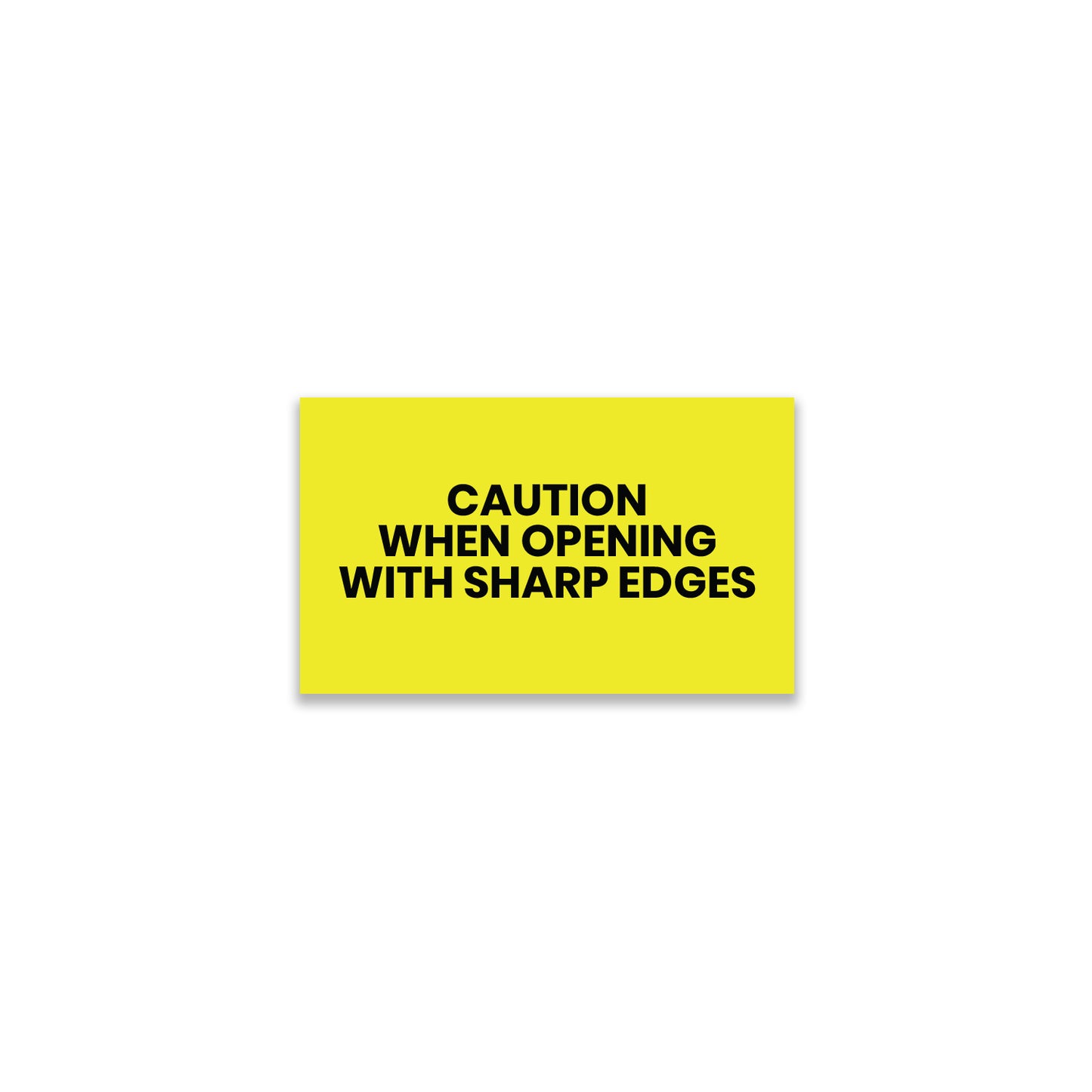 StickerJet Caution When Opening With Sharp Edges – OSHA Receiving Labels – 3"x5" Rectangle Labels – 500 Qty/Roll – Paper, Easy Peel And Stick, Strong Adhesive, No Residue, Made In USA