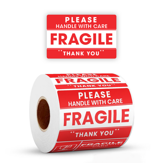 Fragile Handle With Care 2 - Roll / Sheet - 3"x2" / 3"x4" / 4"x6" / 5"x7"