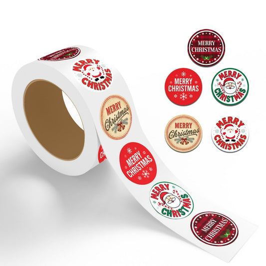 Christmas - 500 Labels/Roll - 2"x2" - Style 4