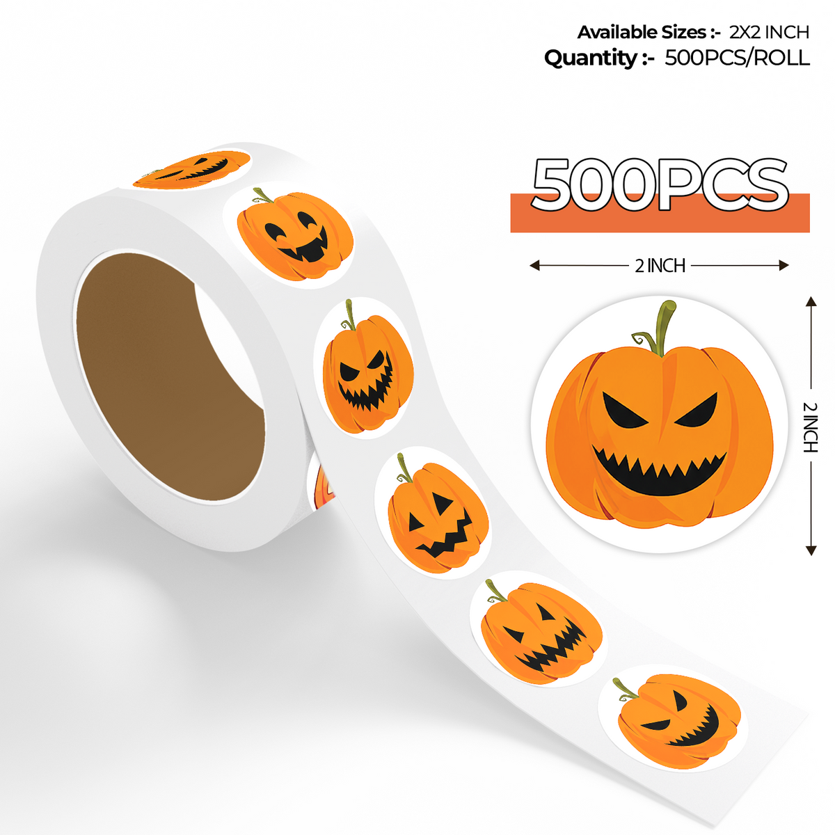 Spooky Jack-O’-Lantern Face Halloween Stickers