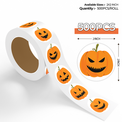 Spooky Jack-O’-Lantern Face Halloween Stickers