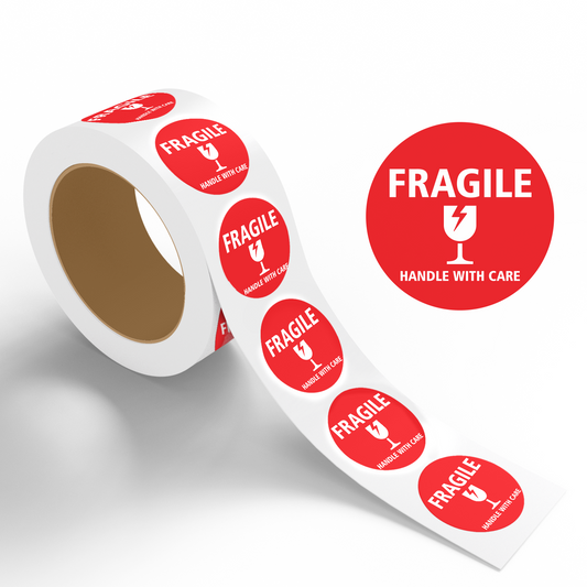 Fragile Handle With Care 1 - Roll / Sheet- 1"x1" / 2"x2" / 3"x3" / 4"x4"