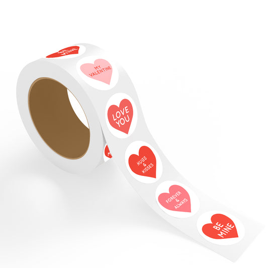 Valentine’s Day - 500 Labels/Roll - 2"x2" - Assorted