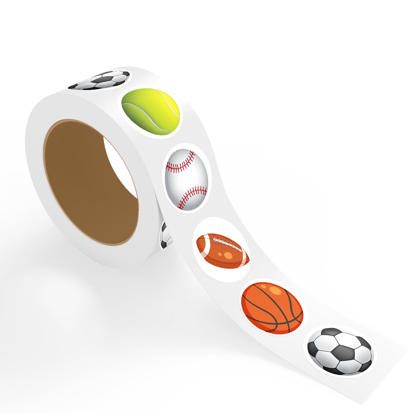 Assorted Sports Ball - 500 Labels/Roll - 2"x2"