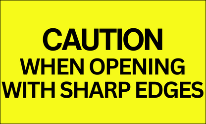 StickerJet Caution When Opening With Sharp Edges – OSHA Receiving Labels – 3"x5" Rectangle Labels – 500 Qty/Roll – Paper, Easy Peel And Stick, Strong Adhesive, No Residue, Made In USA