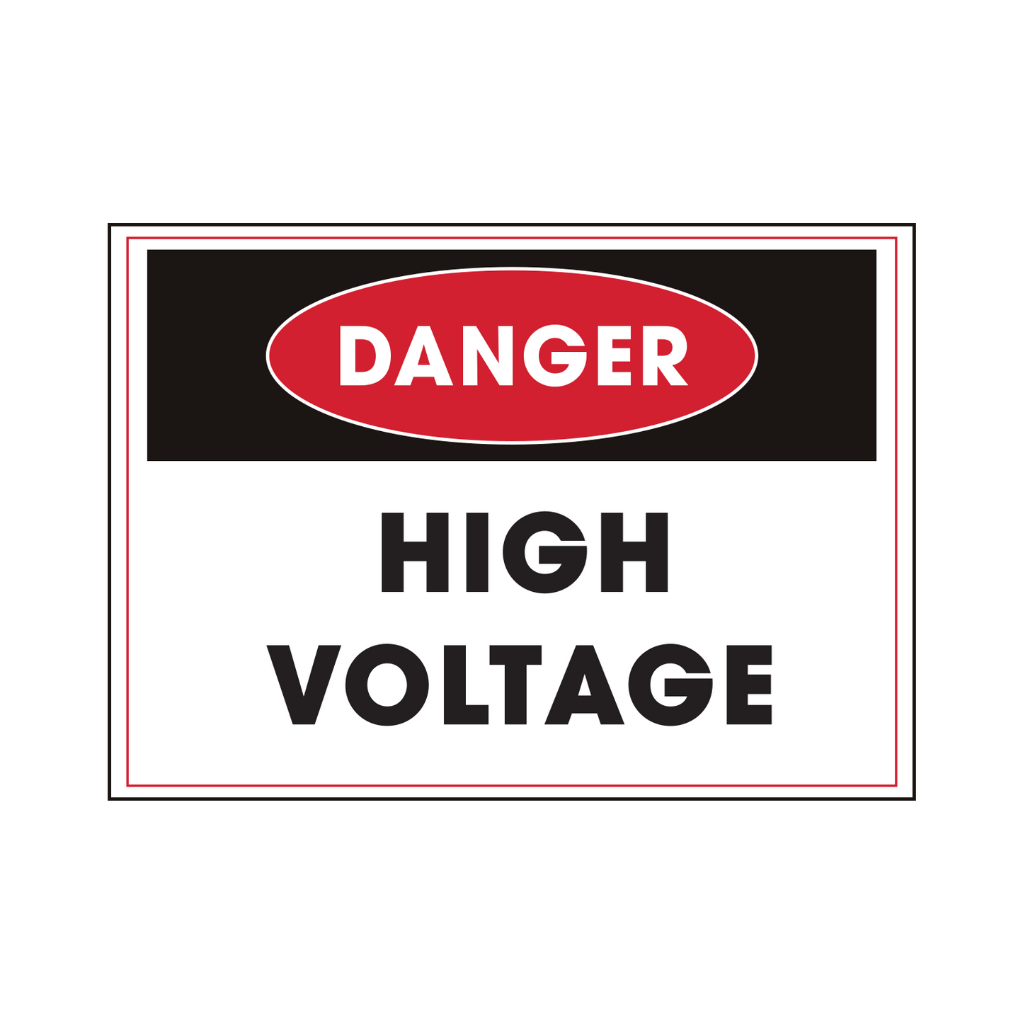 Danger High Voltage - 4-Pack Individually Cut Stickers - 5”x7”