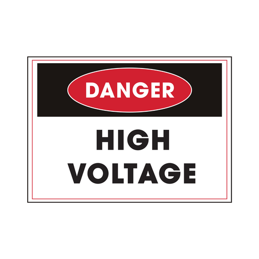 Danger High Voltage - 4-Pack Individually Cut Stickers - 5”x7”