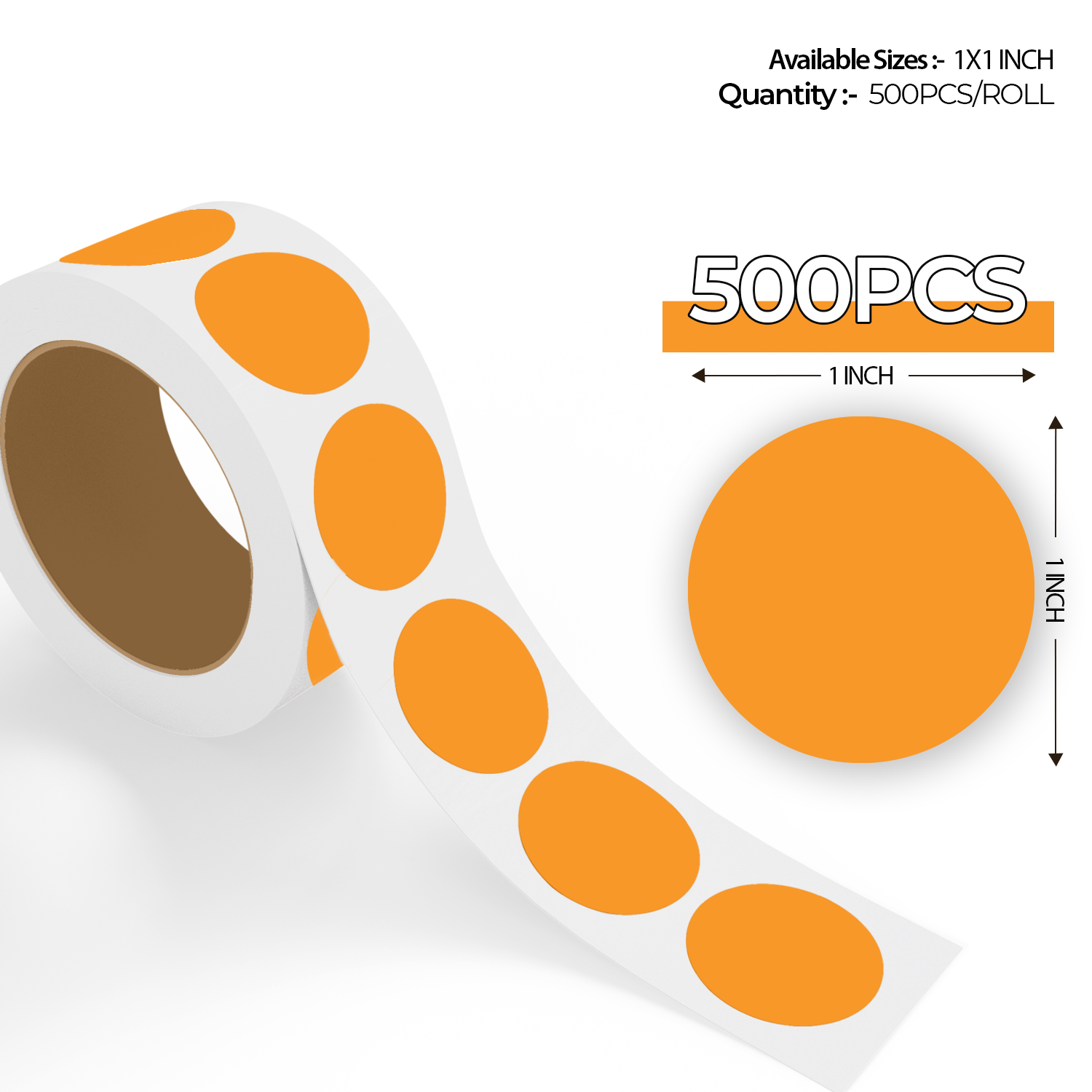 Fluorescent Orange Dot Labels