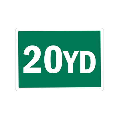 20 Yard Container Stickers in bold white on green design for marking waste container capacity at 20 cubic yards, ideal for waste management, recycling, and facility operations identification