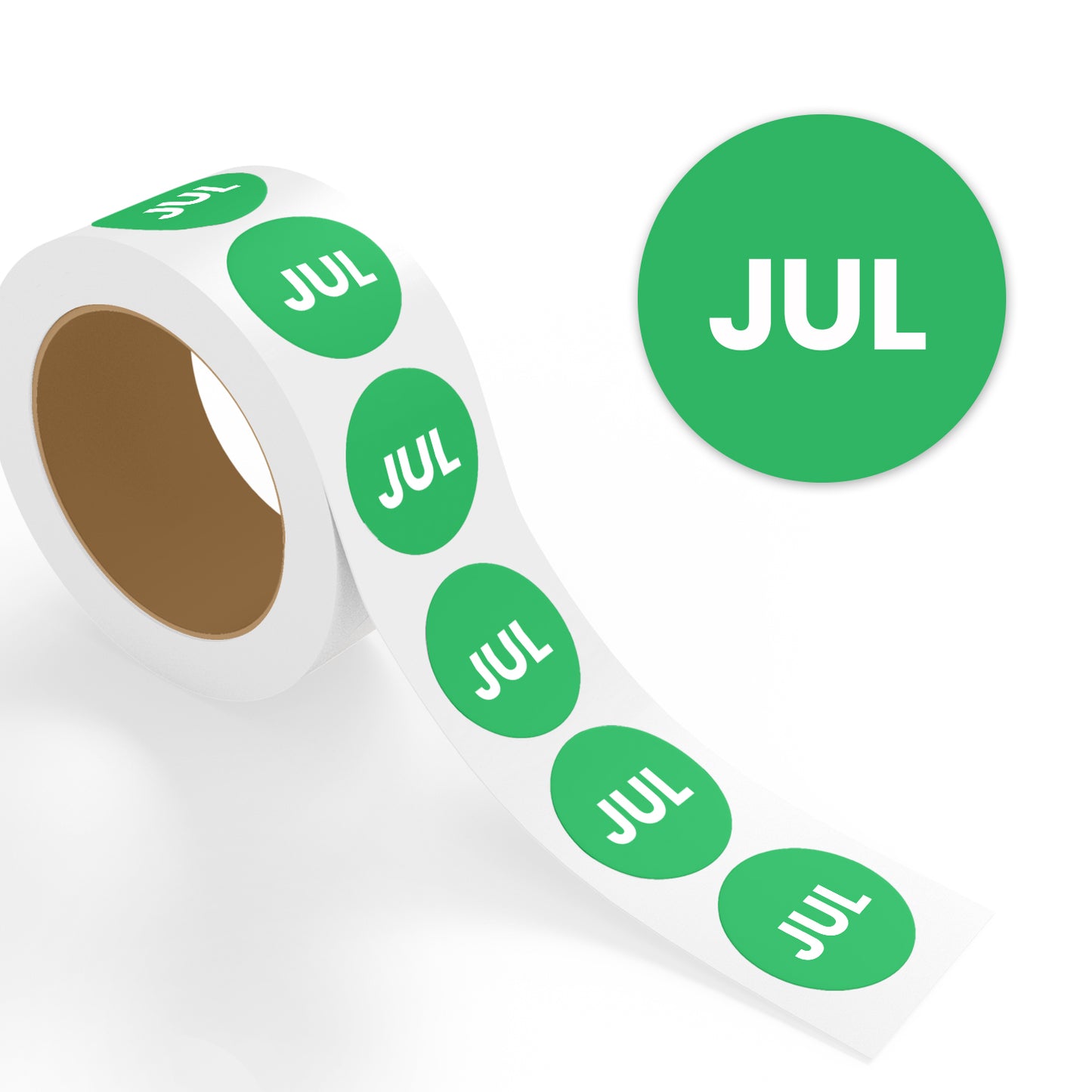 July (Circle) - Month Lables Roll - 1"x1" / 2"x2"