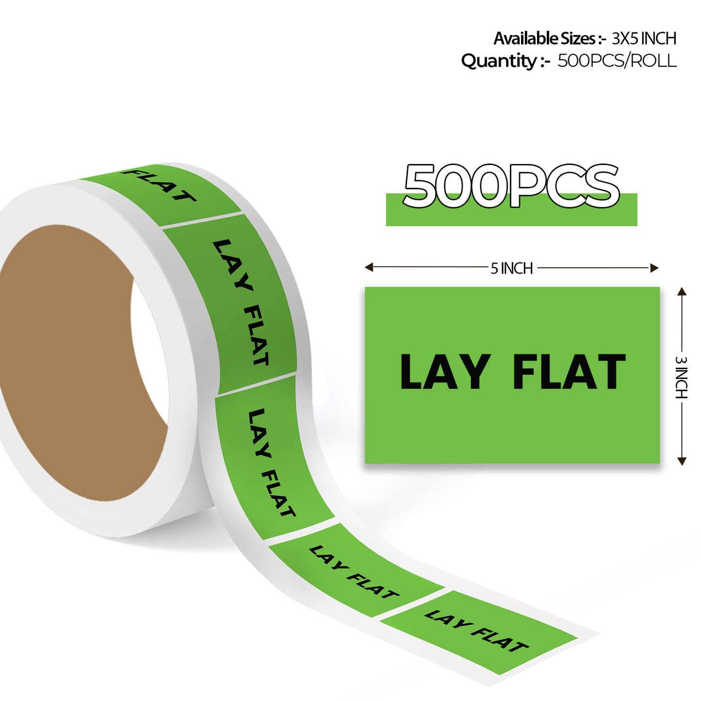 Lay Flat - Shipping Labels Roll - 3"x5"