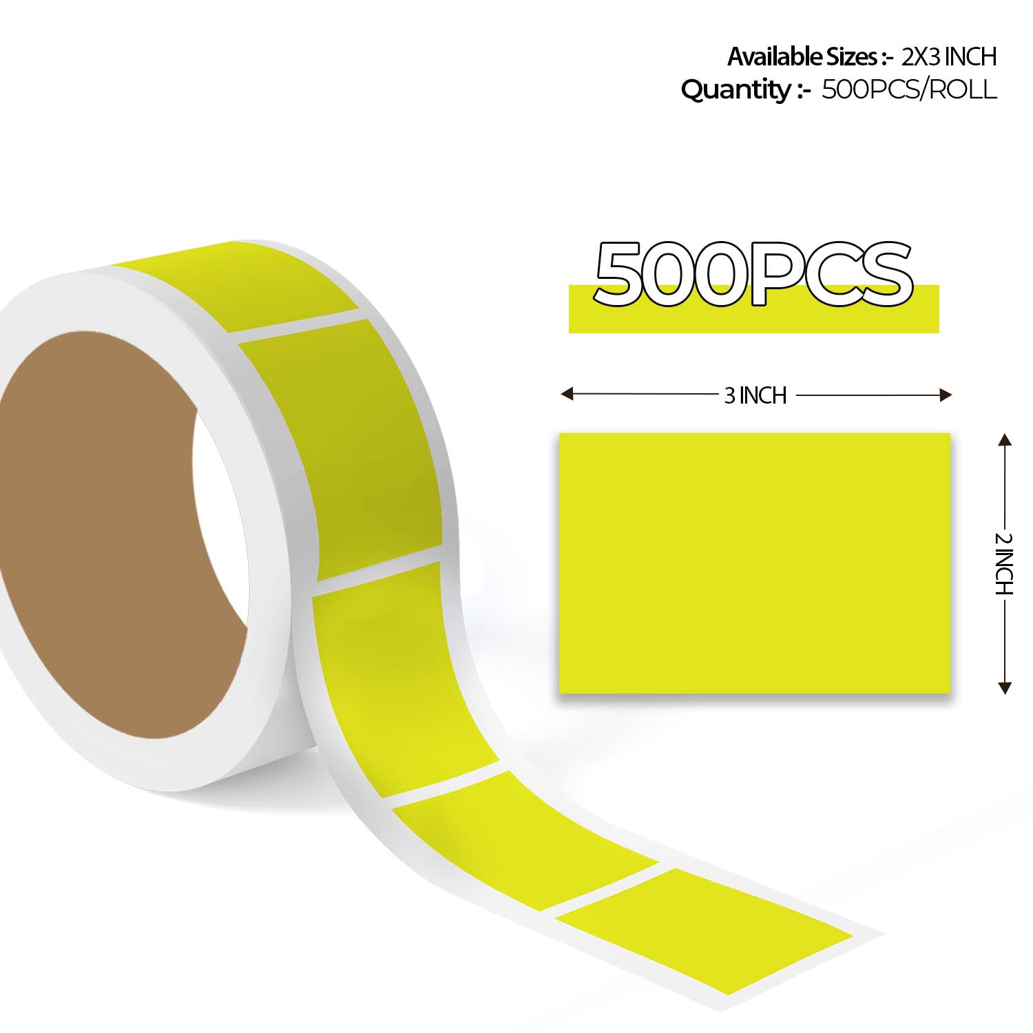 Fluorescent Yellow Color Code Rectangle Labels