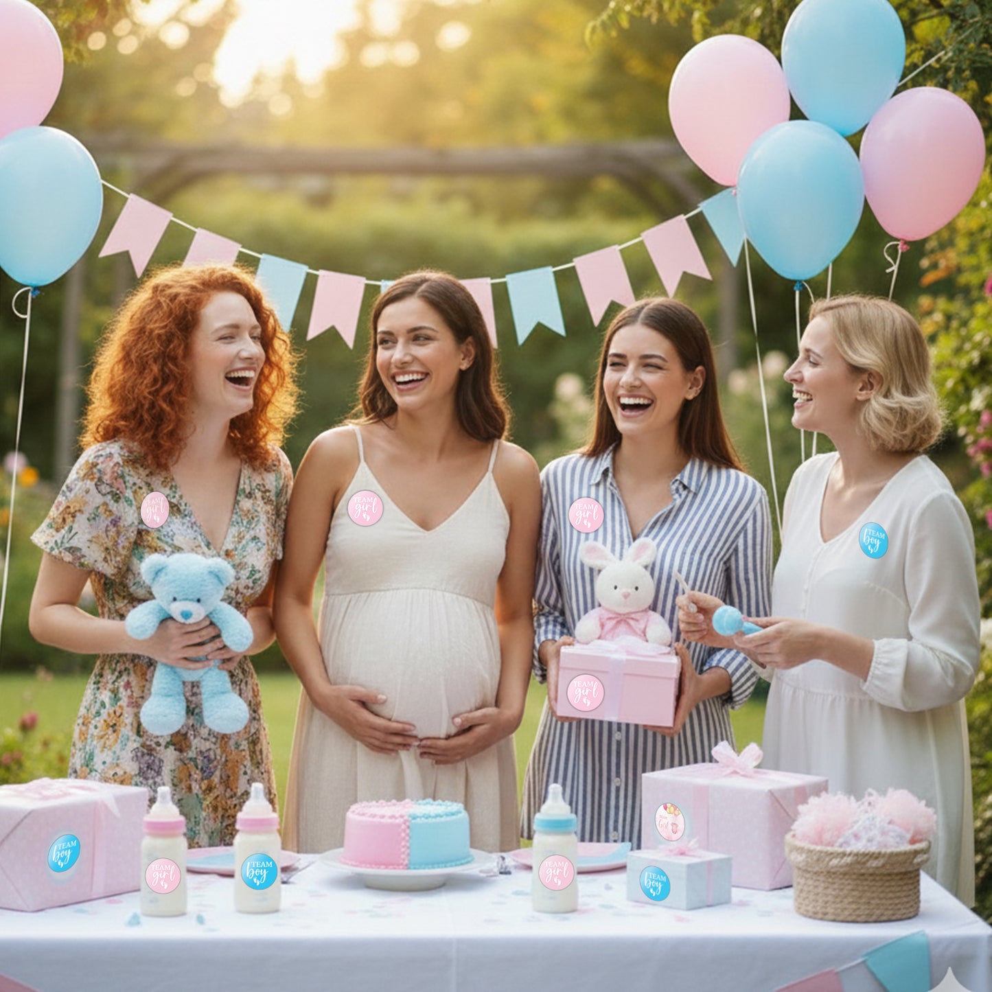 Gender Reveal Sticker – Baby Footprints Design