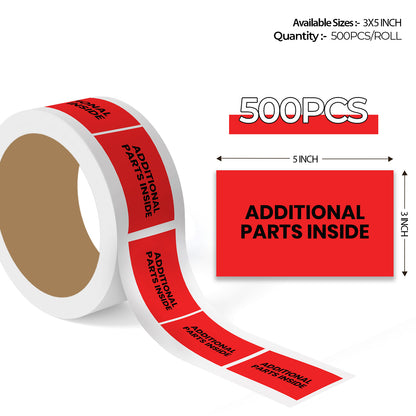 Additional Parts Inside - Enclosed Labels Roll - 3"x5"