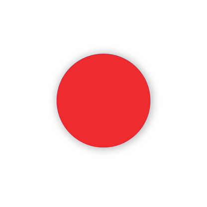 "Red Dot Labels, single solid round colored dot sticker for inventory and color coding on white background."