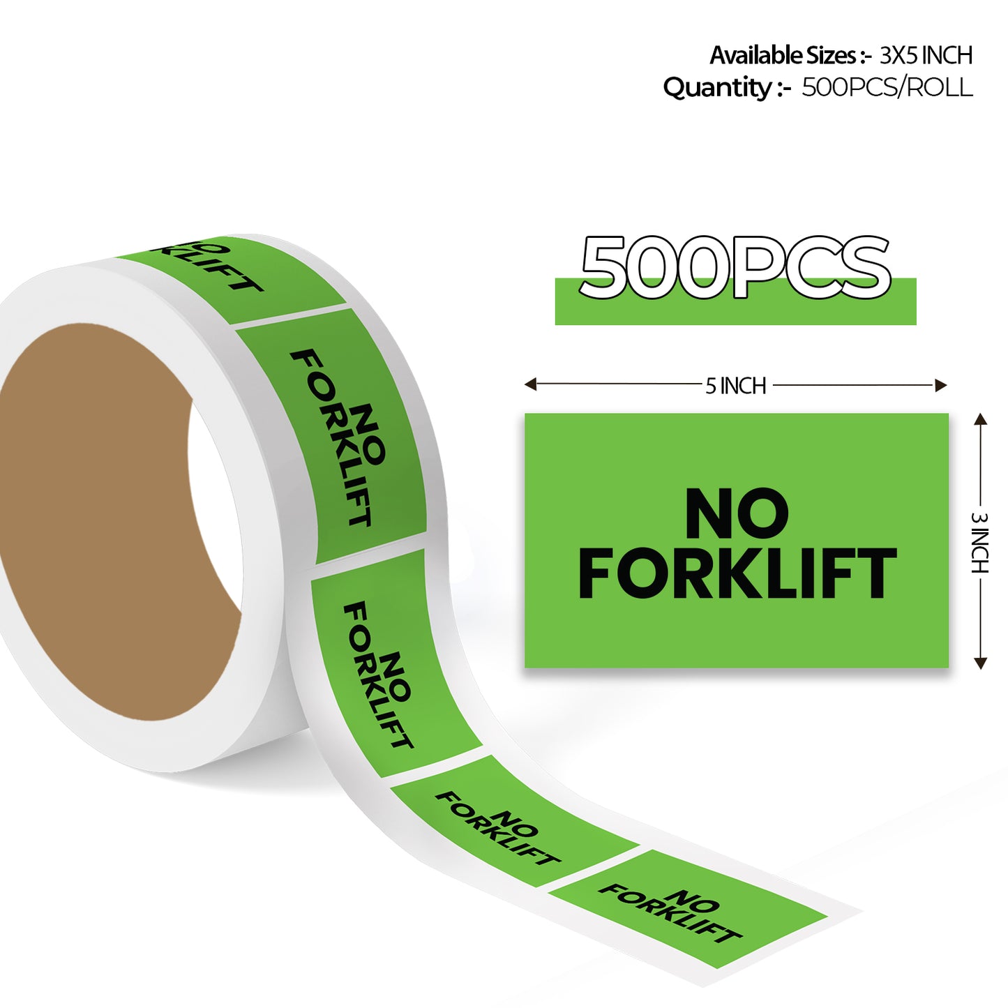 No Forklift - Shipping Labels Roll - 3"x5"
