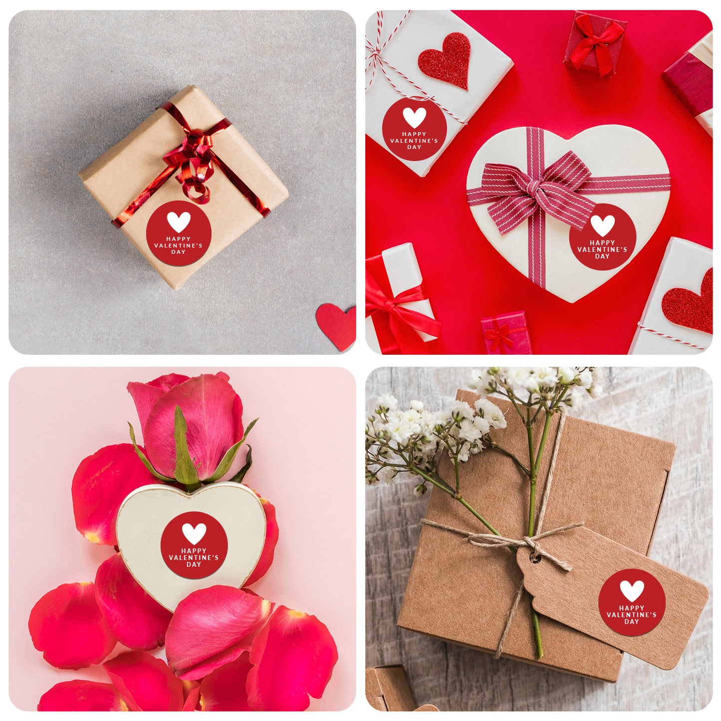 Valentine’s Day - 500 Labels/Roll - 2"x2" - Style 1