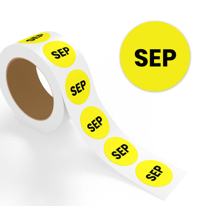 September (Circle) - Month Lables Roll - 1"x1" / 2"x2"