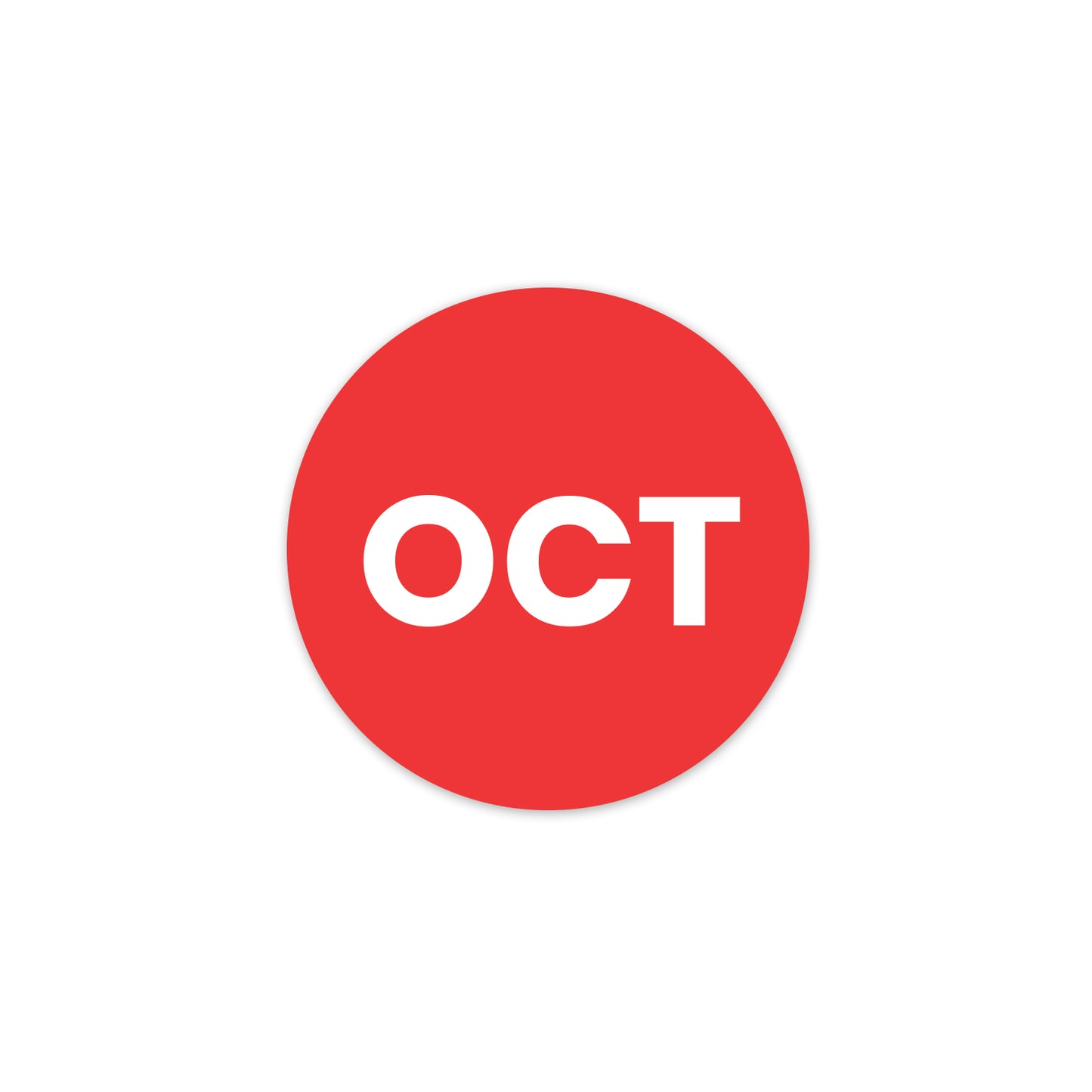 October (Circle) - Month Lables Roll - 1"x1" / 2"x2"