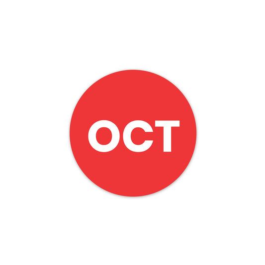 October (Circle) - Month Lables Roll - 1"x1" / 2"x2"