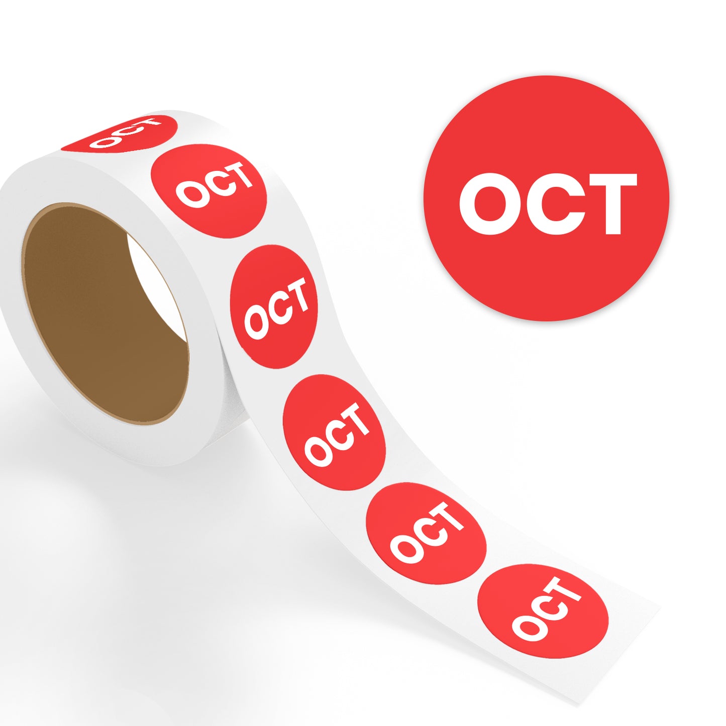 October (Circle) - Month Lables Roll - 1"x1" / 2"x2"