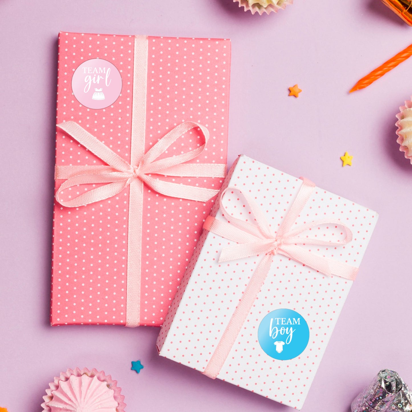 Gender Reveal Sticker – Minimal Onesie Icons Design