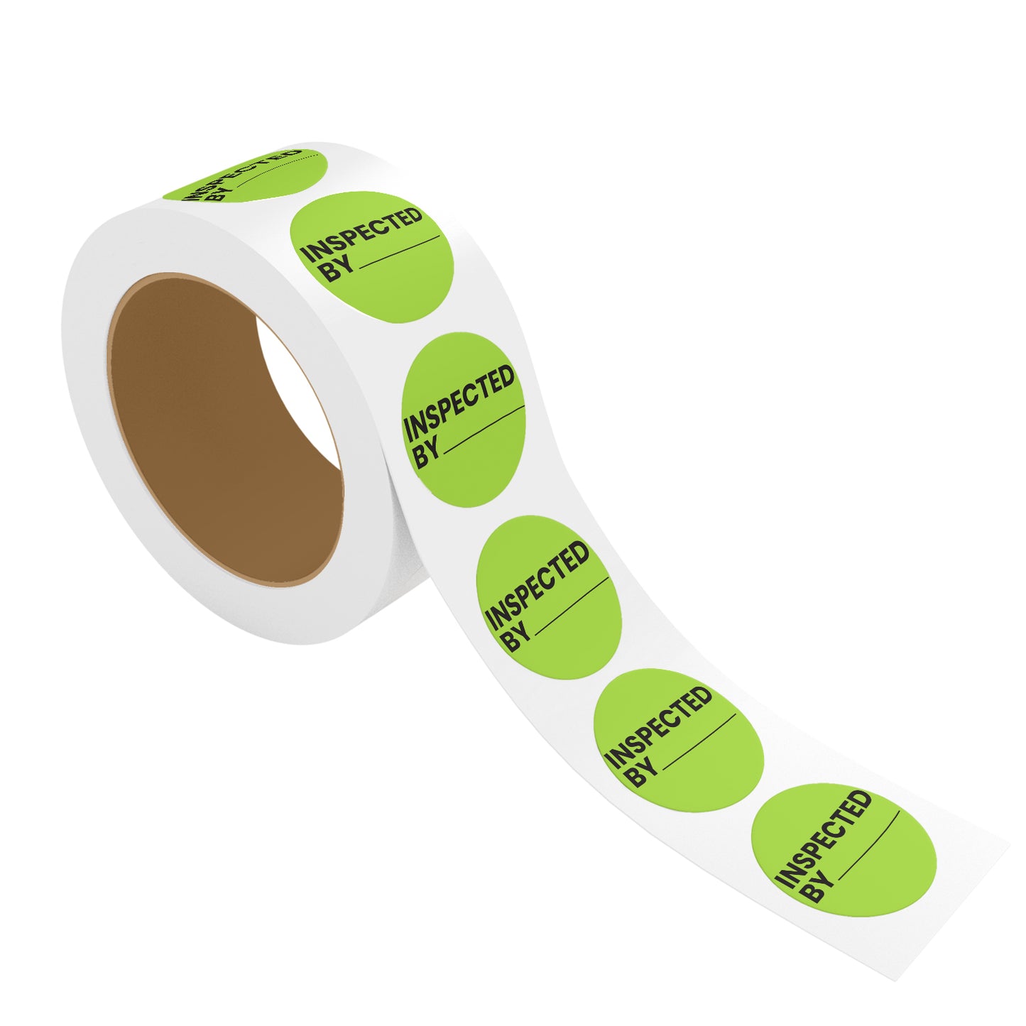 StickerJet Inspected By – OSHA Quality Control Roll Labels – 1" And 2" Circle Labels – 500 Qty/Roll – Paper, Easy Peel And Stick, Strong Adhesive, Made In USA