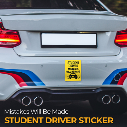 Student Driver Mistakes Will Be Made - 2-Pack Individually Cut Stickers - 3" x 6"