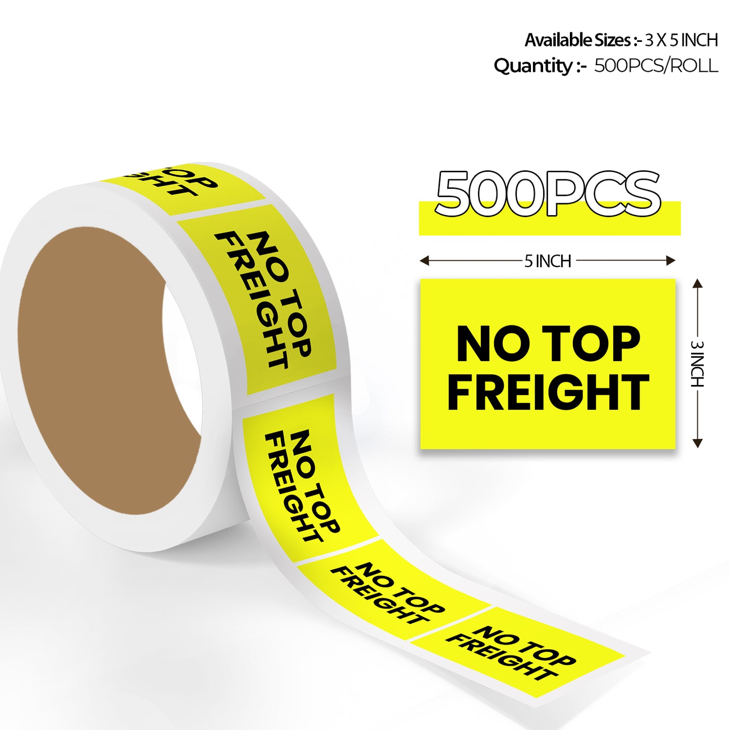 No Top Freight - Top Labels Roll - 3"x5"