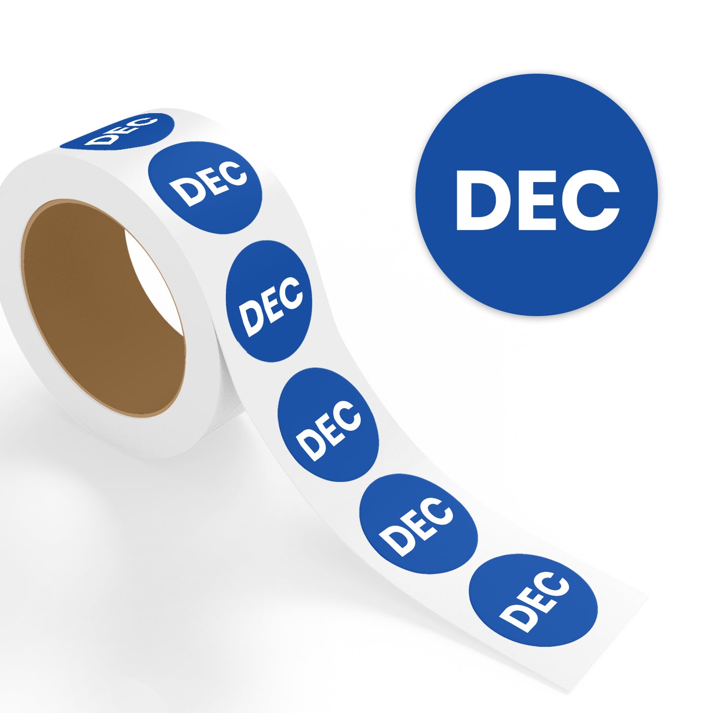 December (Circle) - Month Lables Roll - 1"x1" / 2"x2"