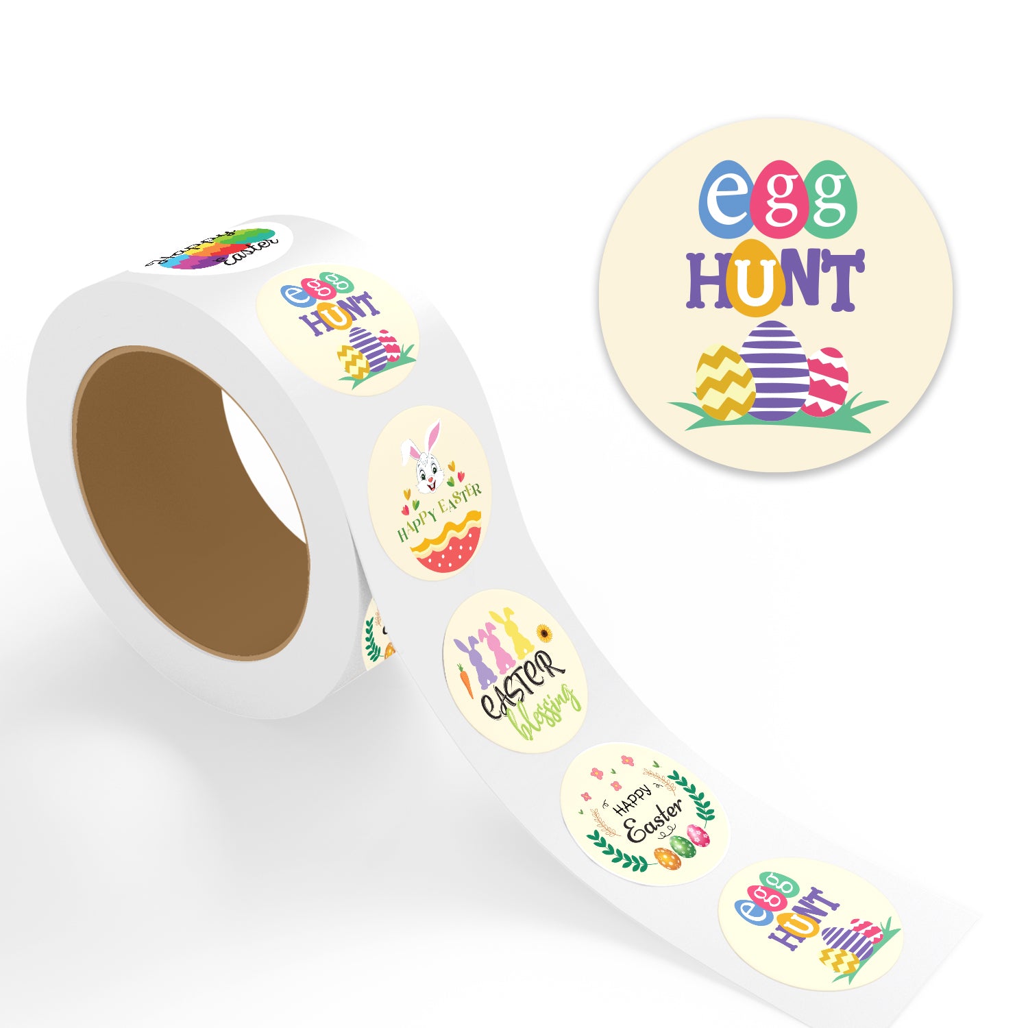 Assorted Happy Easter Egg Hunt Design - Easter Stickers
