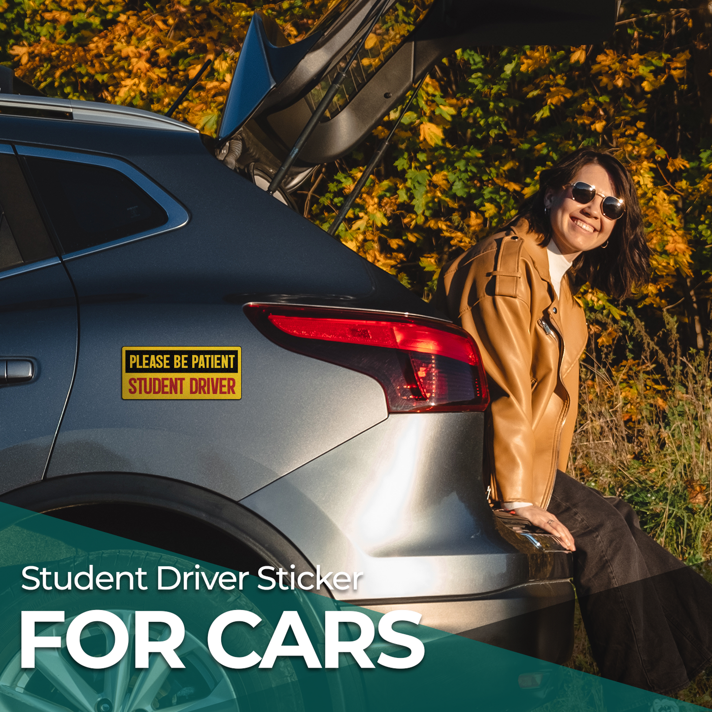 Student Driver - 2-Pack Individually Cut Stickers - 9”x3”