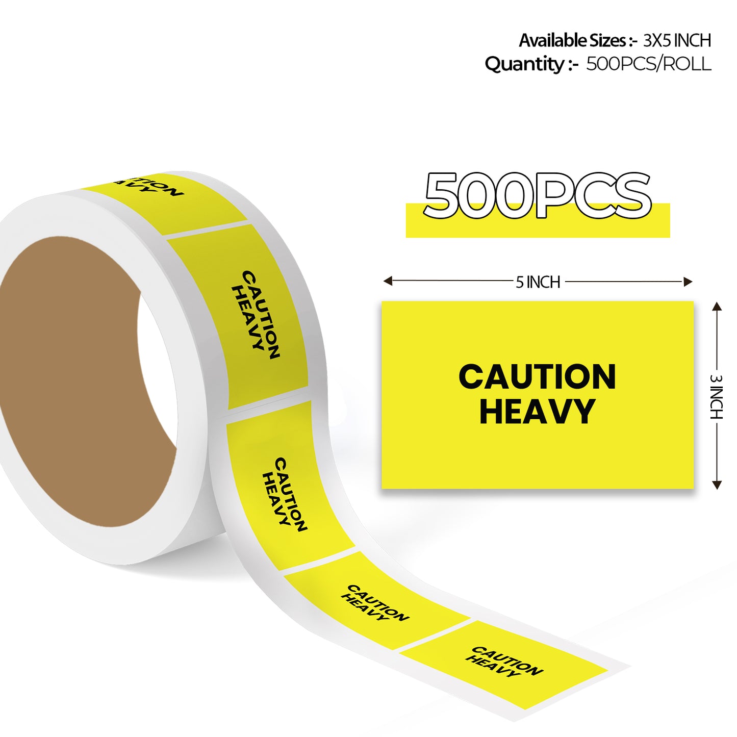 Caution Heavy (Rectangle) - Shipping Labels