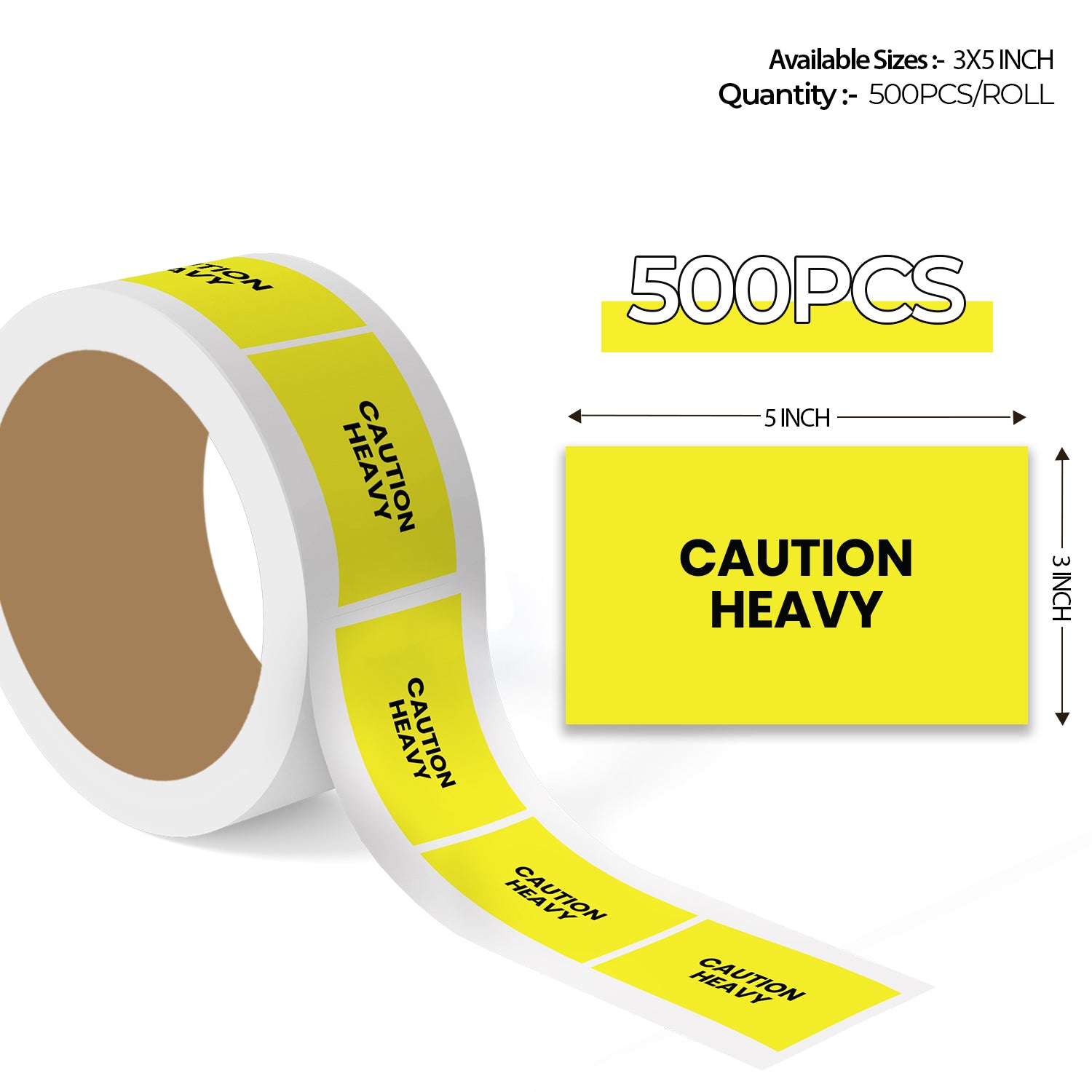 Caution Heavy (Rectangle) - Shipping Labels