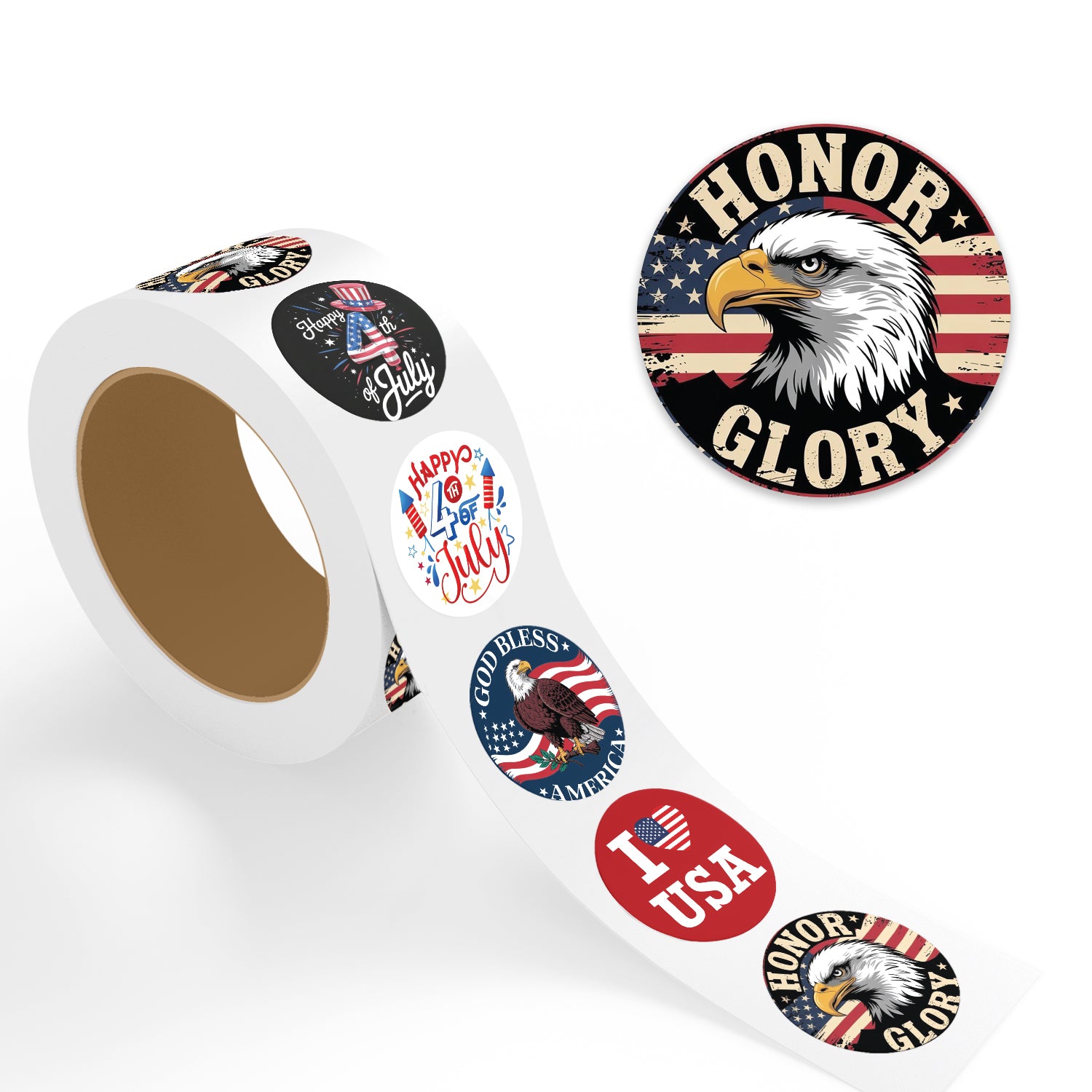 4th of July Stickers – Patriotic Assorted Designs