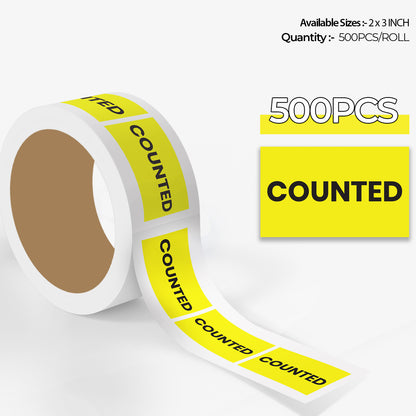 StickerJet Counted – OSHA Inventory Control Roll Labels – 2x3" Rectangle Labels – 500 Qty/Roll – Paper, Easy Peel And Stick, Strong Adhesive, Made In USA