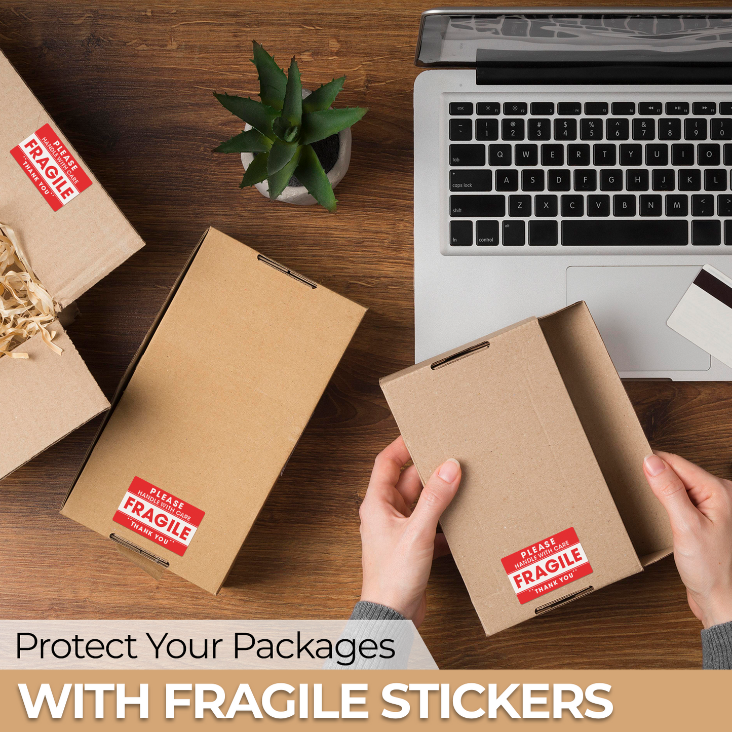 Fragile Handle With Care 2 - Roll / Sheet - 3"x2" / 3"x4" / 4"x6" / 5"x7"