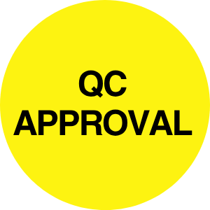 StickerJet QC Approval – OSHA Quality Control Roll Labels – 1" And 2" Circle Labels – 500 Qty/Roll – Paper, Easy Peel And Stick, Strong Adhesive, Made In USA