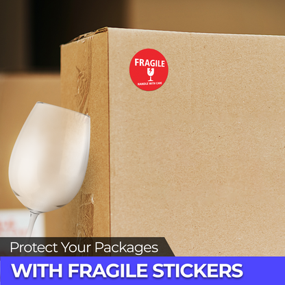 Fragile Handle With Care 1 - Roll / Sheet- 1"x1" / 2"x2" / 3"x3" / 4"x4"