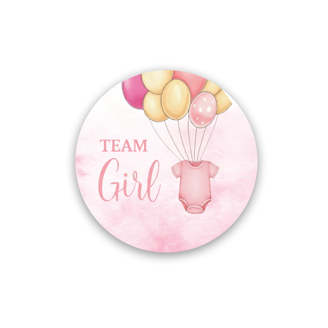 Gender Reveal Sticker – Onesie & Balloons Design