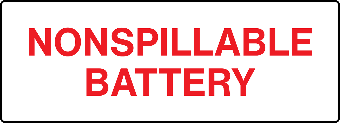 StickerJet Nonspillable Battery – OSHA Air Speciality Labels – 2"x5" Rectangle Labels – 500 Qty/Roll – Paper, Easy Peel And Stick, Strong Adhesive, Made In USA