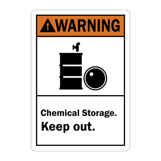 ANSI Warning: Chemical Storage - Keep Out (With Graphic)