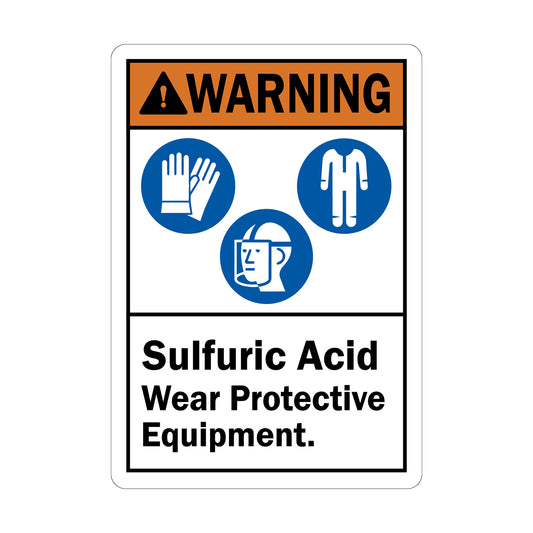 ANSI Warning: Sulfuric Acid Wear Protective Equipment